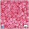 BeadTin Pink Transparent 7mm Coin Plastic Alpha Beads - White Letter Mix (250pcs)